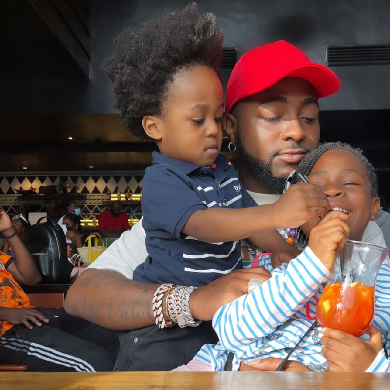 Davido And His Kids, Imade And Ifeanyi Spends Time Together (Video)